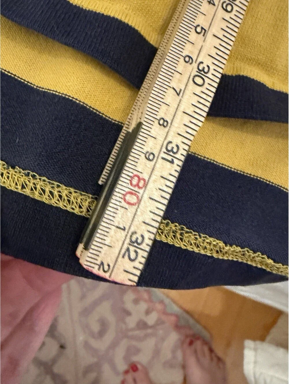 Vintage 90s J Crew Rugby Shirt Men's XLT Blue Yellow Striped Faded Well Worn